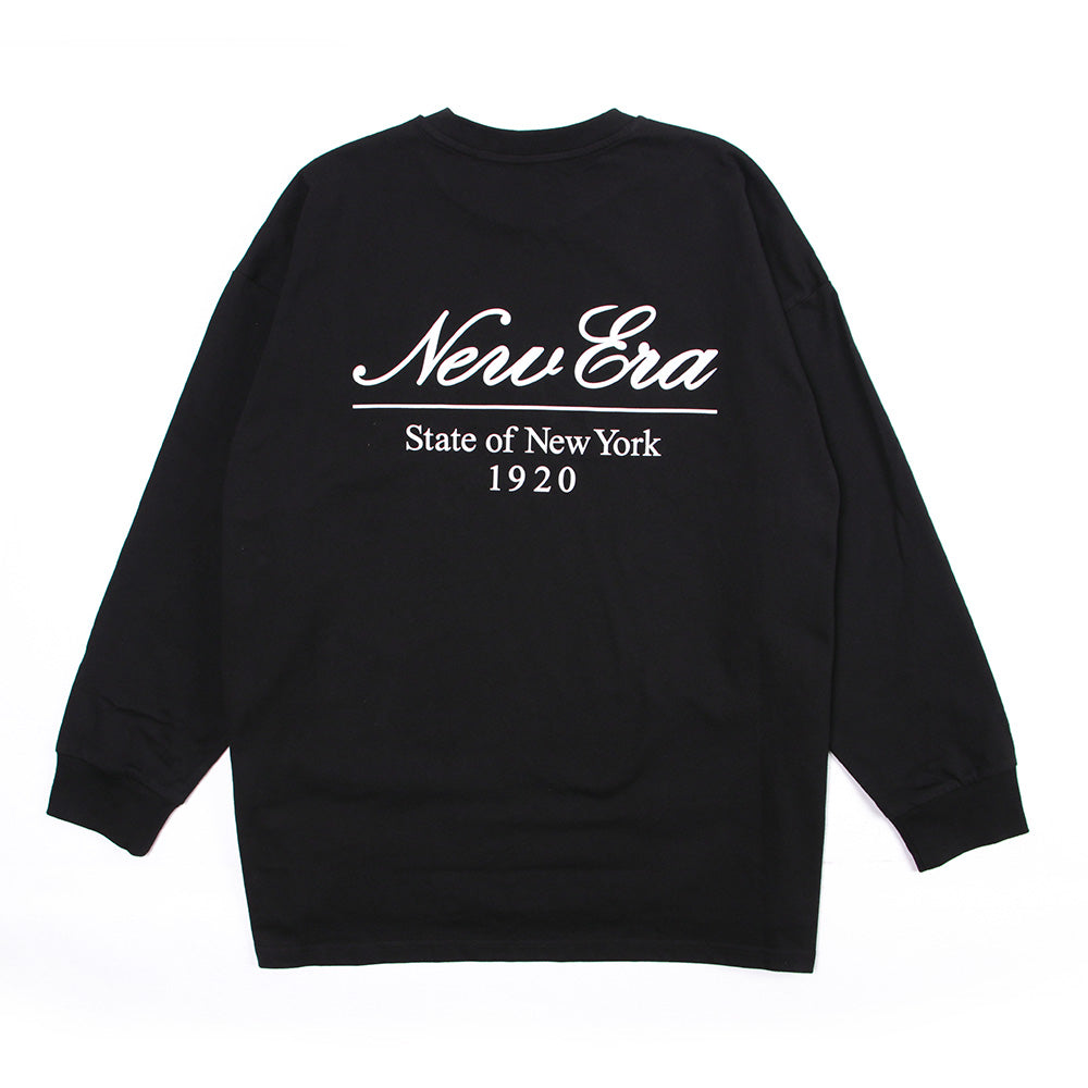 New Era Script Black Oversized Long Sleeve T-Shirt