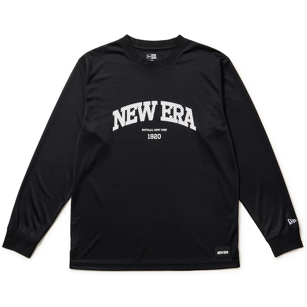 New Era Wordmark College Logo Black Long Sleeve T-Shirt