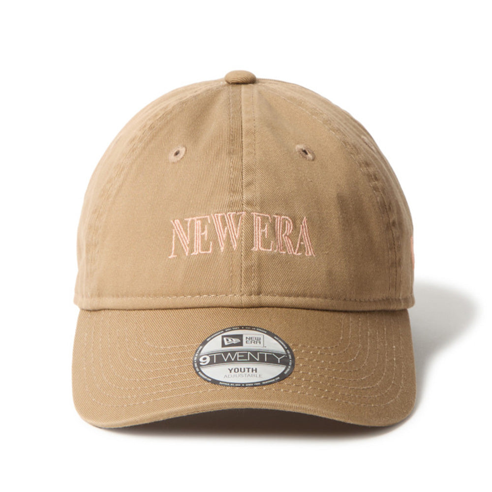 New Era Wordmark Neon Logo Khaki 9TWENTY Youth Adjustable Cap