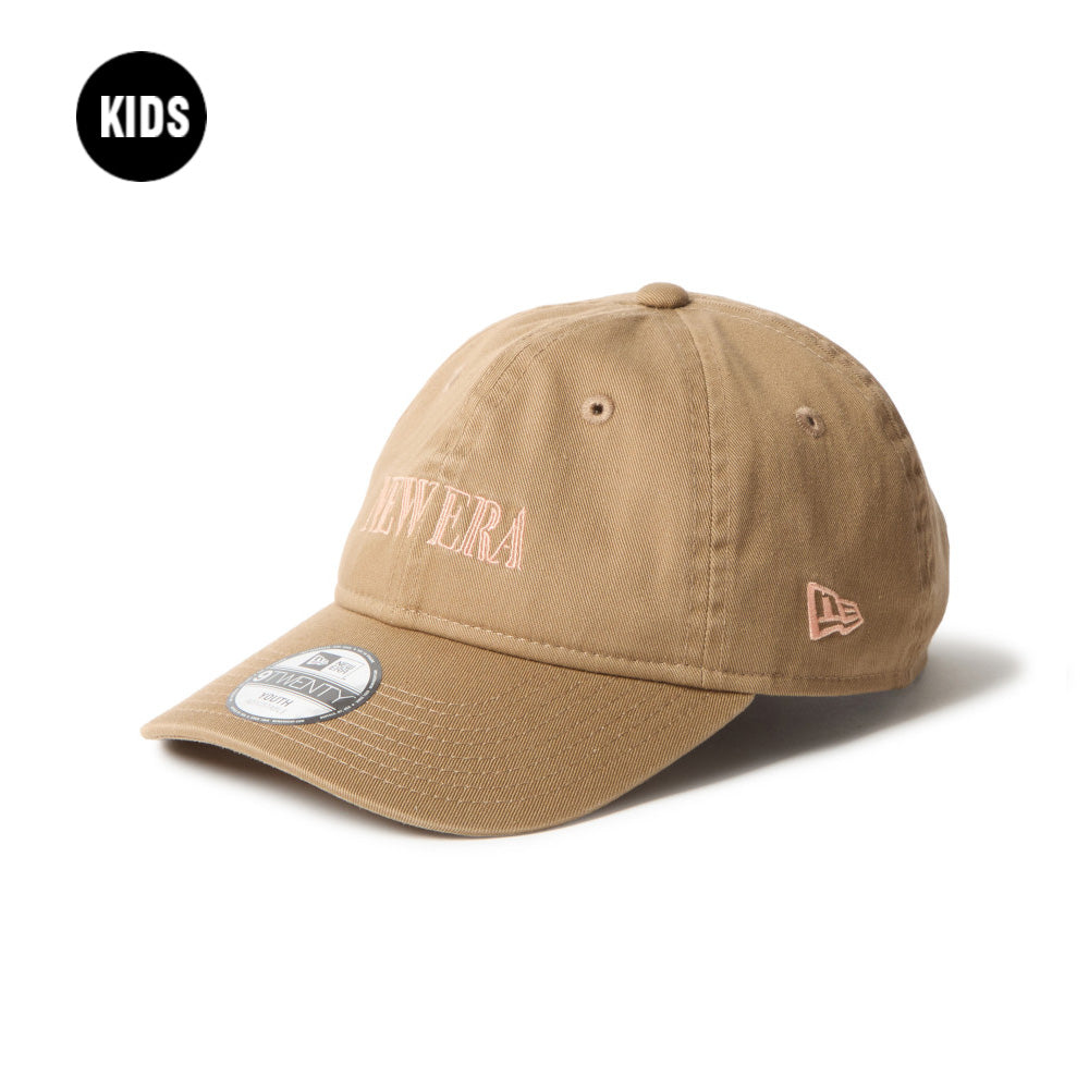 New Era Wordmark Neon Logo Khaki 9TWENTY Youth Adjustable Cap