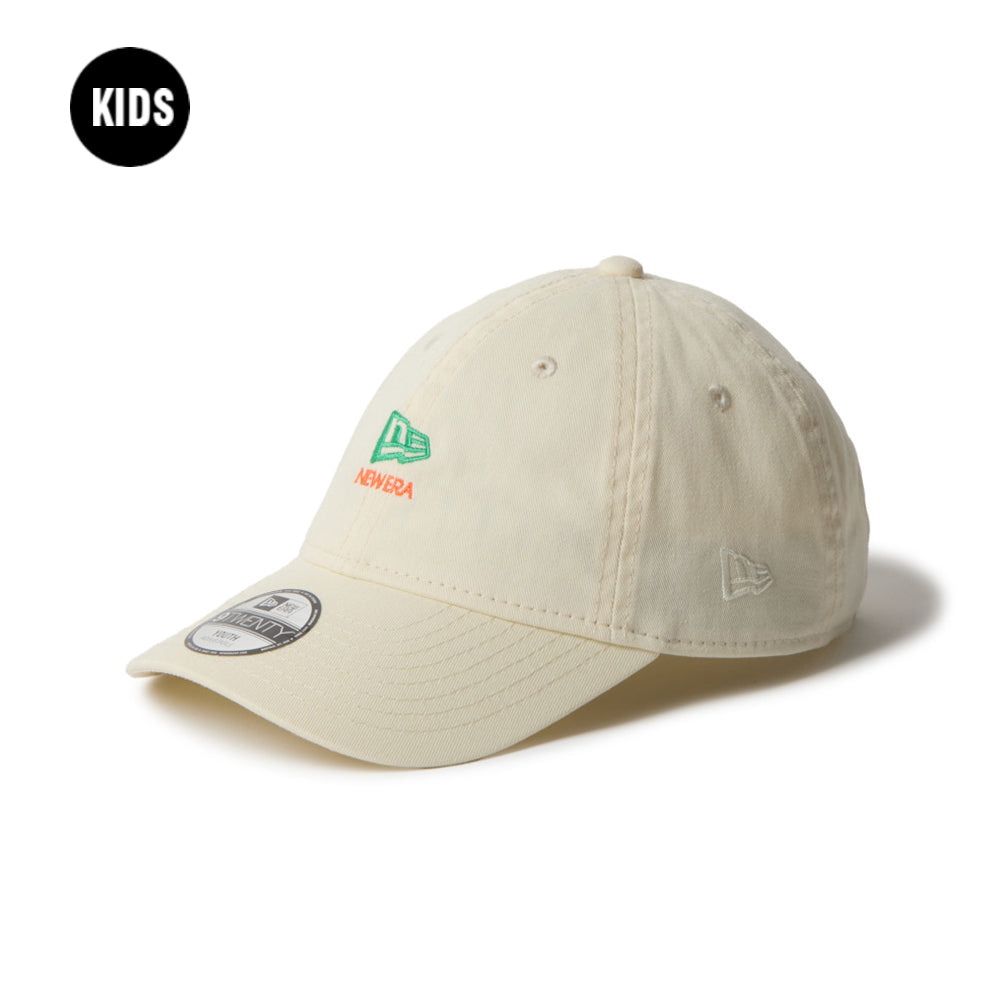 New Era Flag and Wordmark Creme 9TWENTY Youth Adjustable Cap
