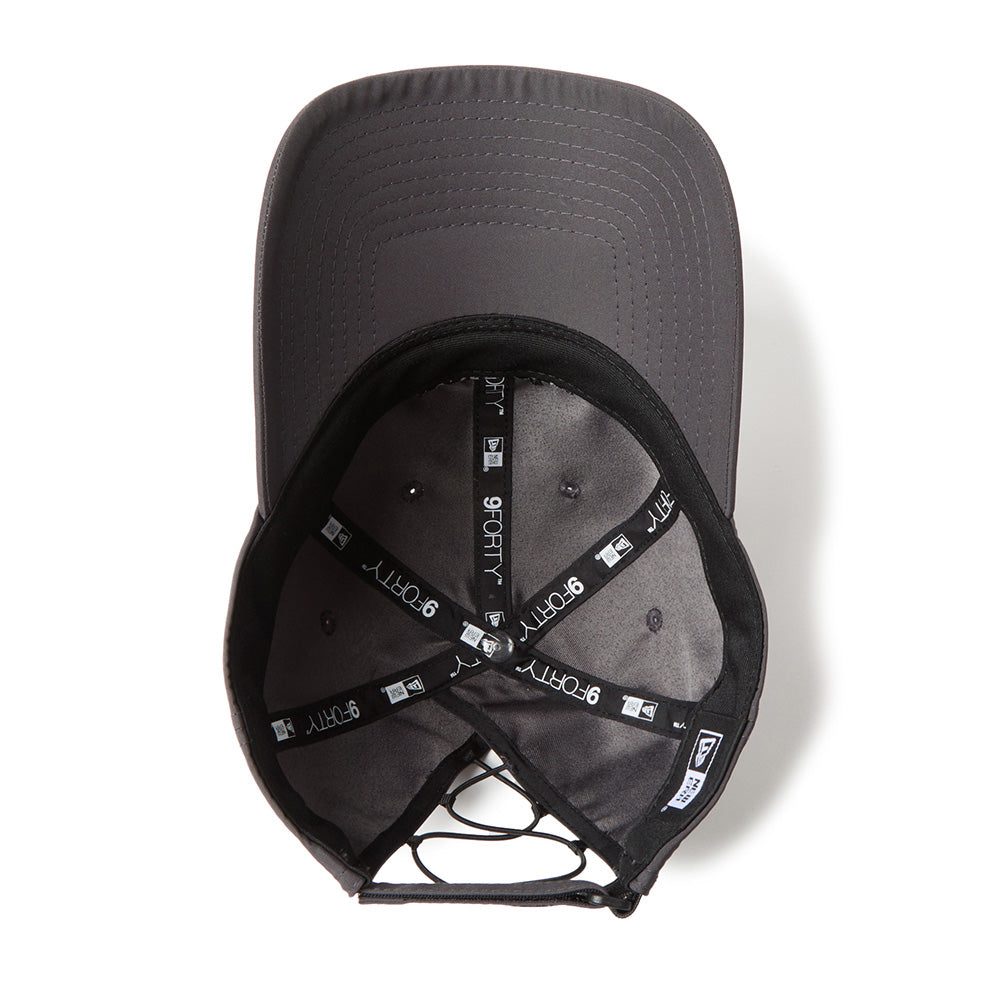 New Era Wordmark Logo Prolight Graphite 9FORTY Long Visor Open Back Adjustable Cap