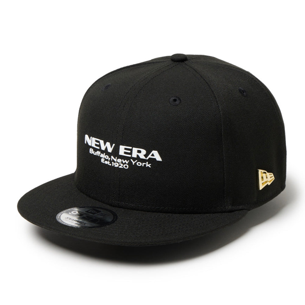New Era Wordmark Chrome Black TPU Metal Logo and Flag 9FIFTY Snapback Cap