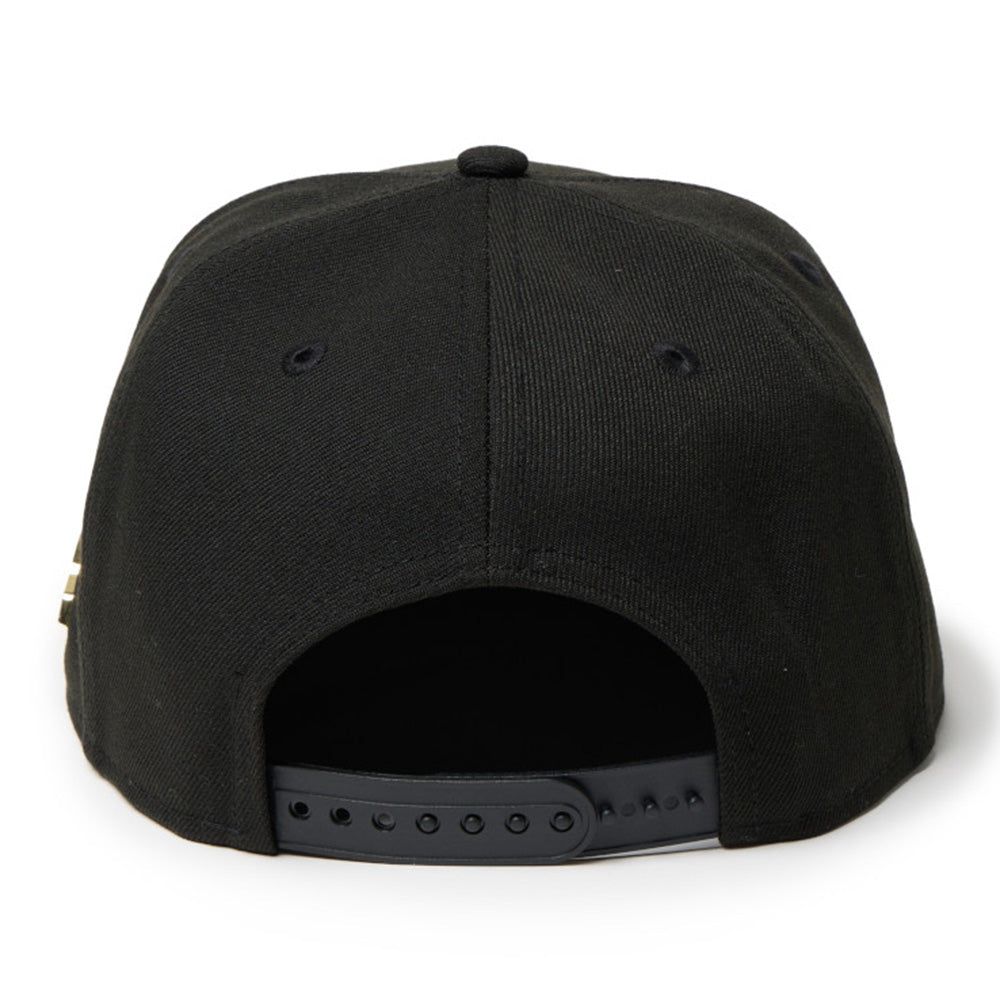 New Era Wordmark Chrome Black TPU Metal Logo and Flag 9FIFTY Snapback Cap