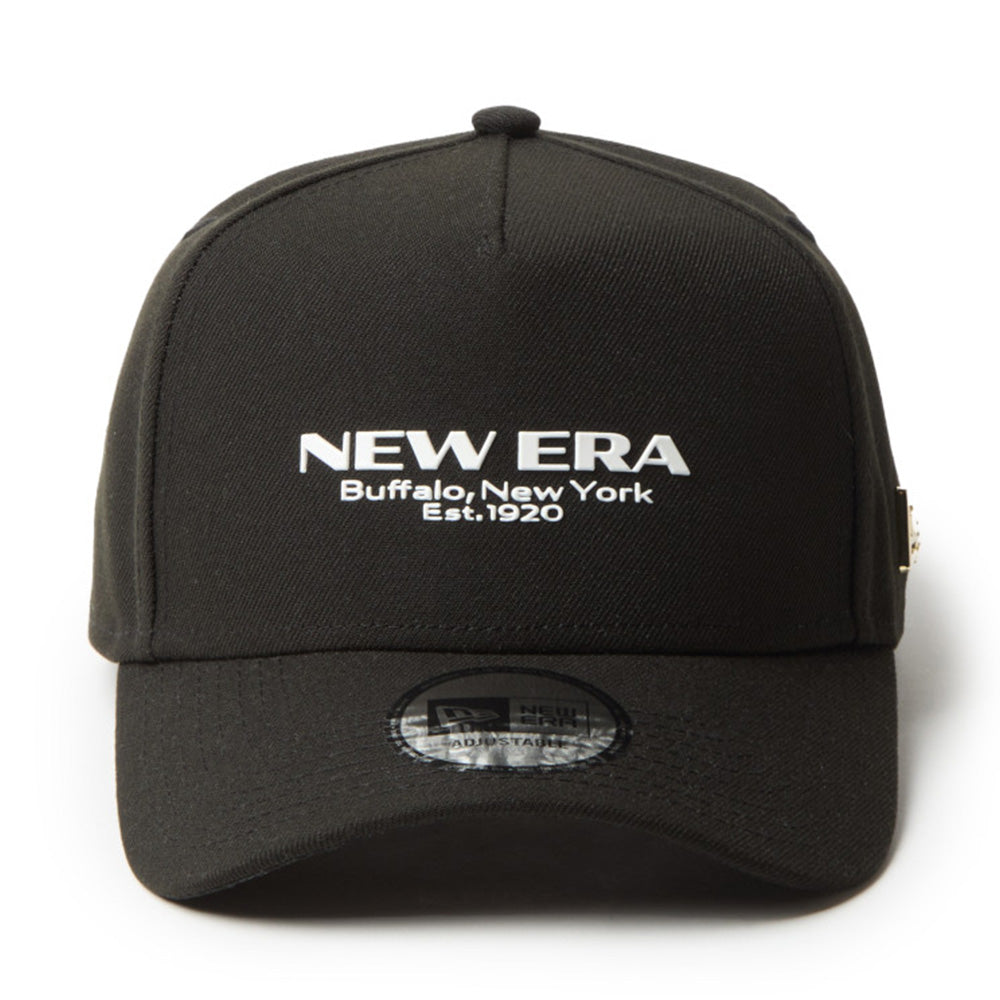 New Era Wordmark TPU Logo and Metal Flag Black 9FORTY Adjustable Cap