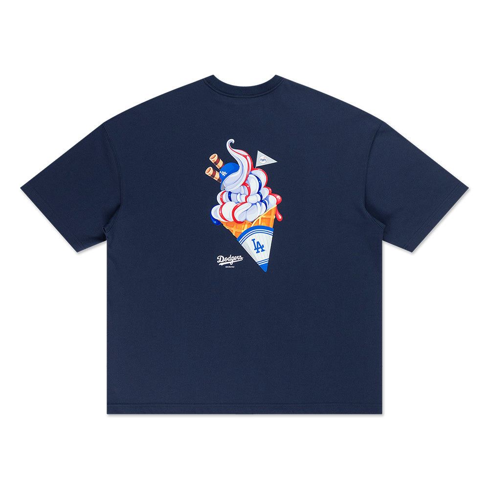 New Era Los Angeles Dodgers Soft Serve Graphic Oceanside Blue Oversized COOLERA Short Sleeve T-Shirt