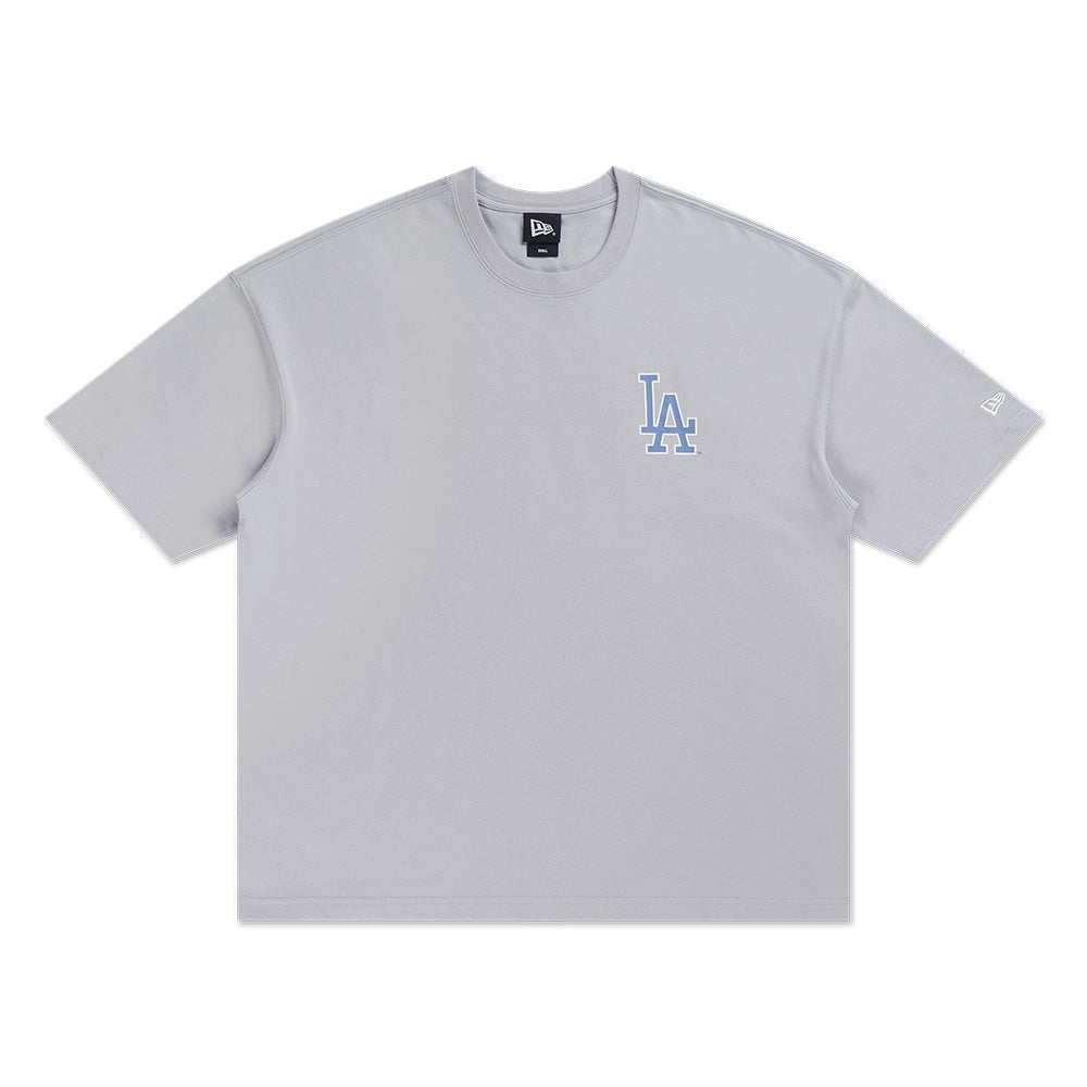 New Era Los Angeles Dodgers Patchwork Graphic Dolphine Grey Oversized Short Sleeve T-Shirt