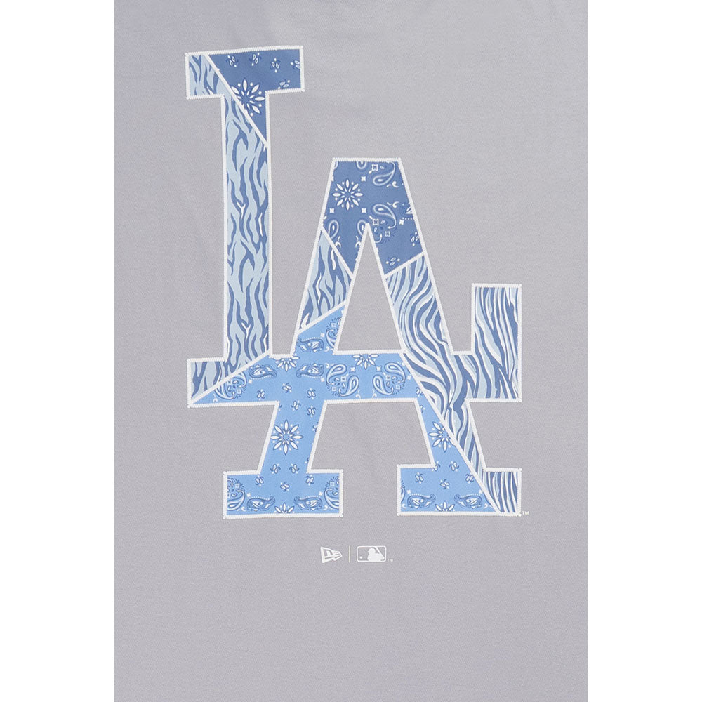 New Era Los Angeles Dodgers Patchwork Graphic Dolphine Grey Oversized Short Sleeve T-Shirt