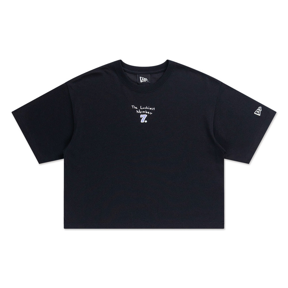 New Era x BT21 The Journey Black Women Crop Top COOLERA Short Sleeve T-Shirt