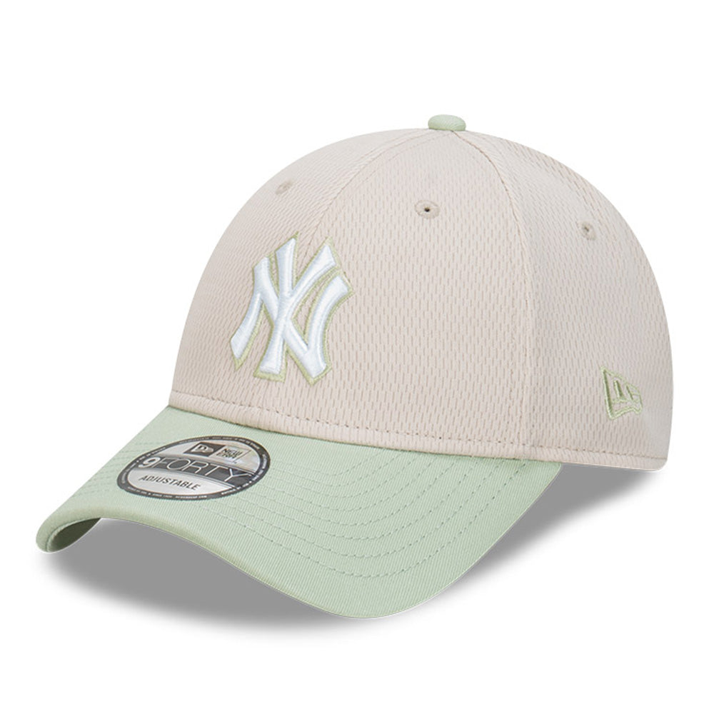 New Era New York Yankees MLB Dash Mark Two Tone Stone Mint Green 9FORTY Snapback Cap