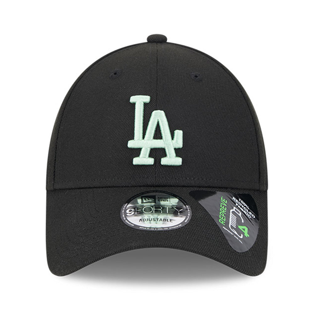 New Era Los Angeles Dodgers Peppermint Repreve® Black 9FORTY Snapback Cap