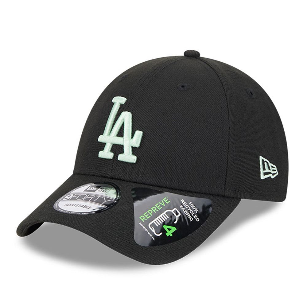 New Era Los Angeles Dodgers Peppermint Repreve® Black 9FORTY Snapback Cap