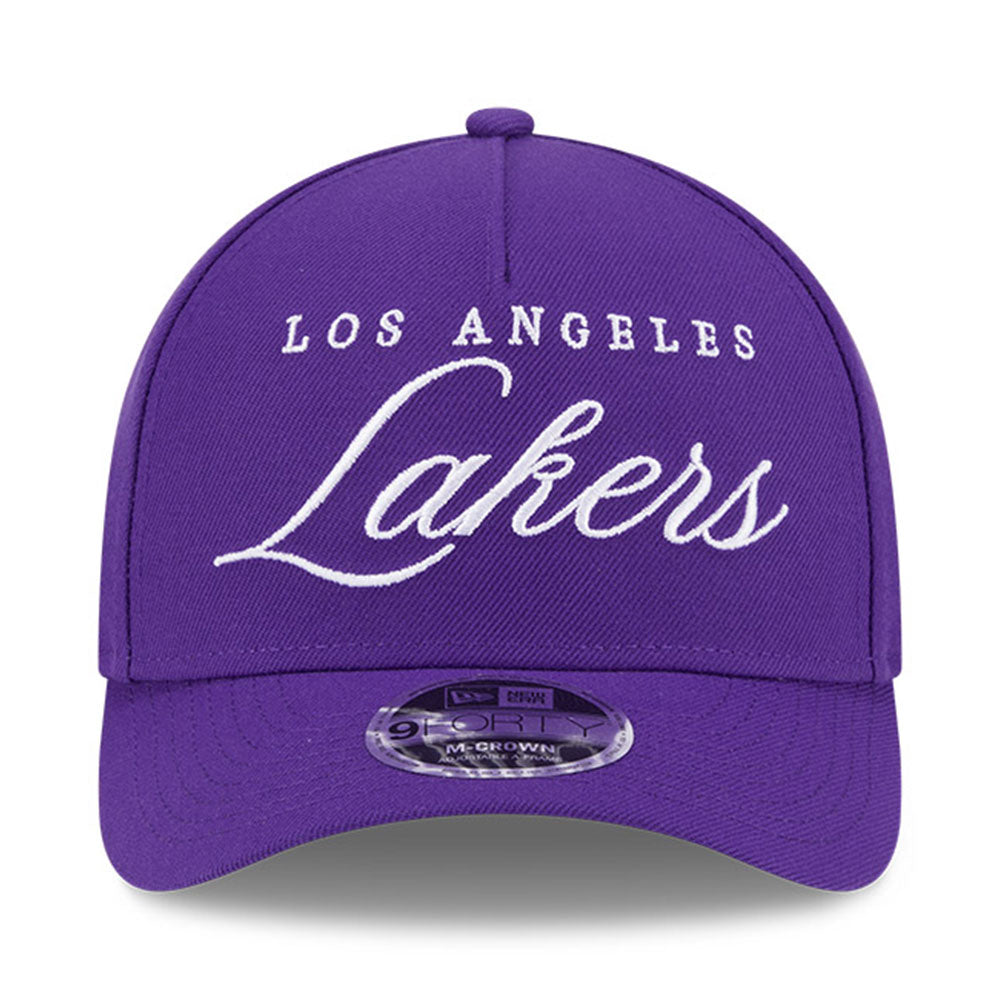 New Era Los Angeles Lakers NBA 2025 Draft Purple 9FORTY M-Crown A-Frame Snapback Cap