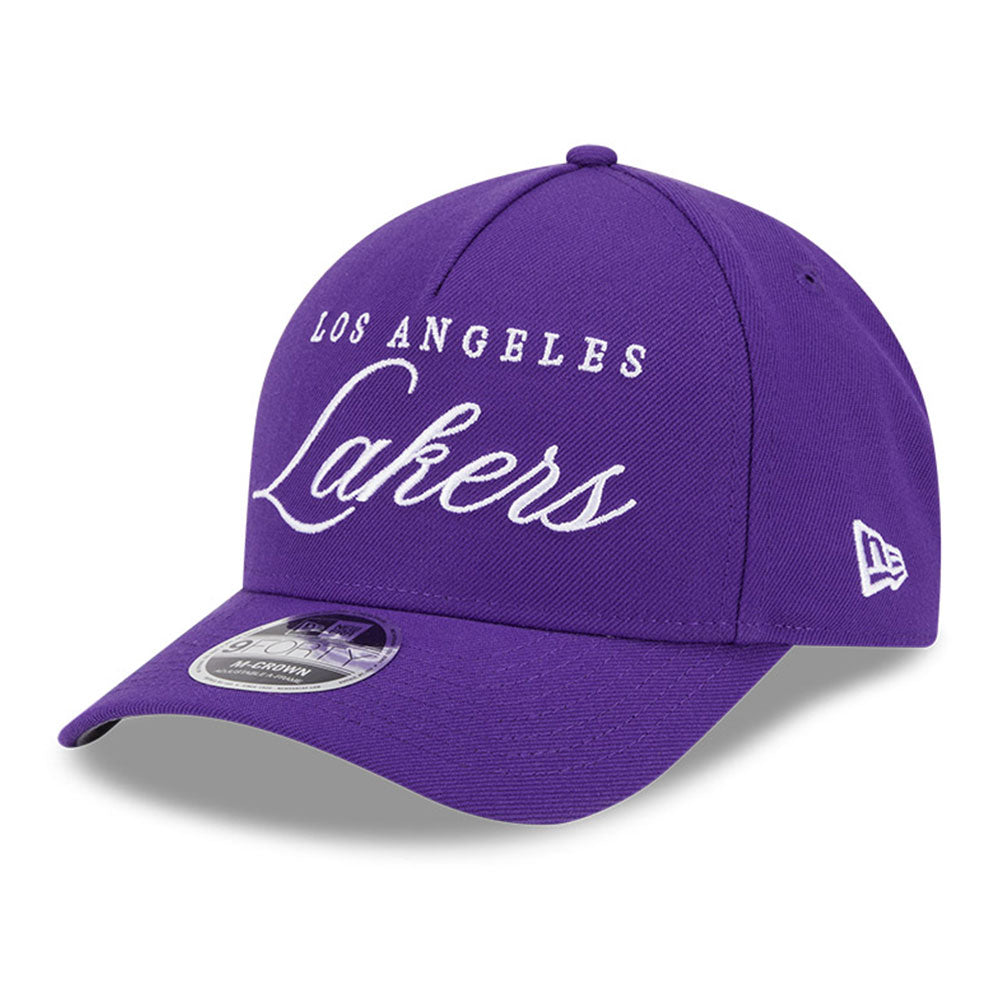 New Era Los Angeles Lakers NBA 2025 Draft Purple 9FORTY M-Crown A-Frame Snapback Cap