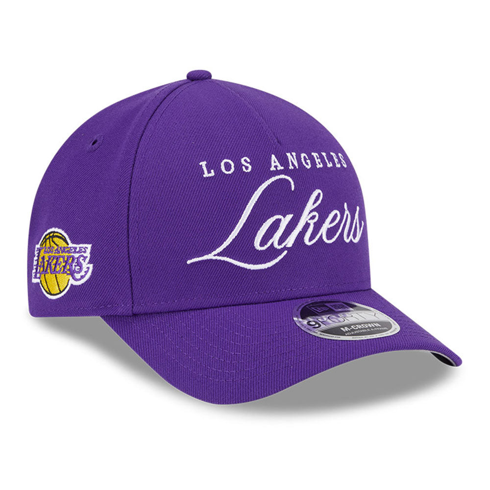 New Era Los Angeles Lakers NBA 2025 Draft Purple 9FORTY M-Crown A-Frame Snapback Cap