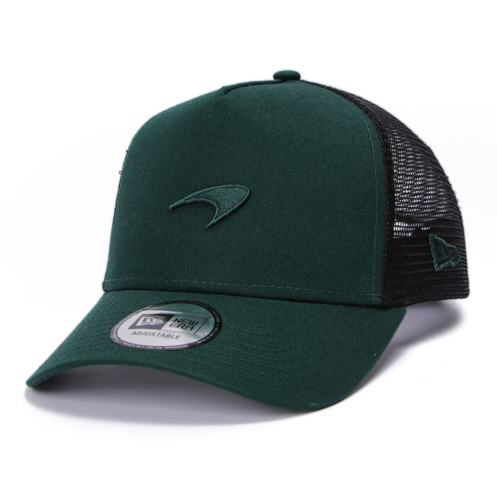 New Era Mclaren Racing Dark Green 9FORTY E-Frame Trucker Snapback Cap