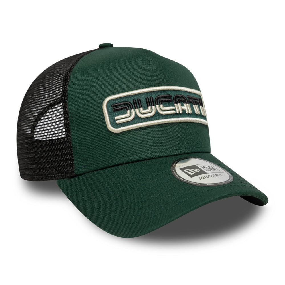 New Era Ducati Motorsport Logo Dark Green 9FORTY A-Frame Trucker Snapback Cap