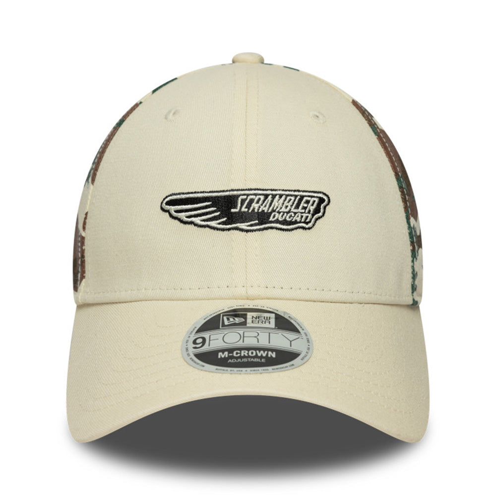New Era Ducati Motorsport Logo Scrambler Light Cream 9FORTY Adjustable Cap