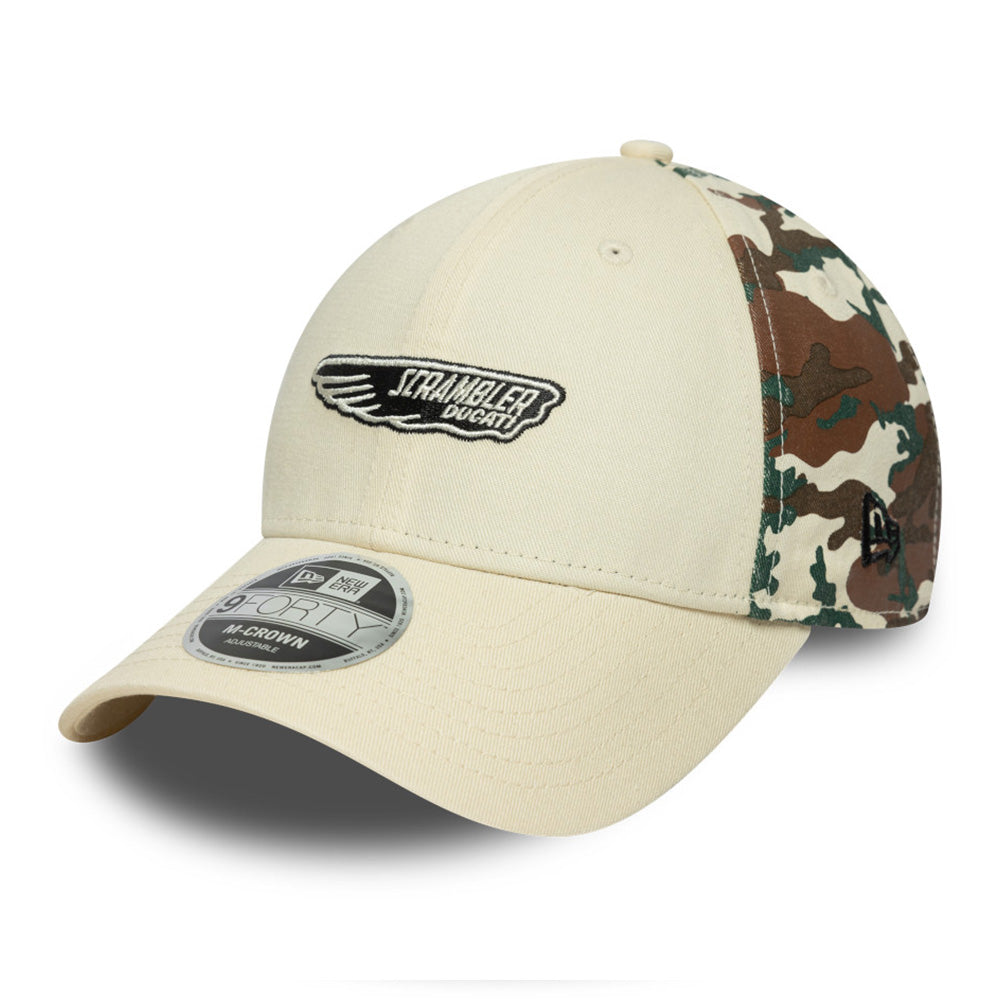 New Era Ducati Motorsport Logo Scrambler Light Cream 9FORTY Adjustable Cap
