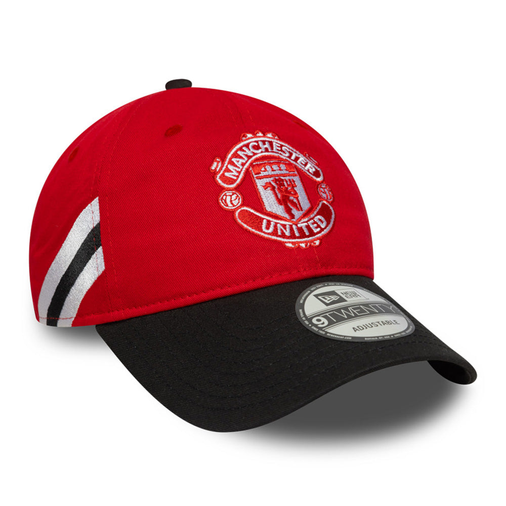 New Era Manchester United FC Bar Stripe Scarlet 9TWENTY Adjustable Cap