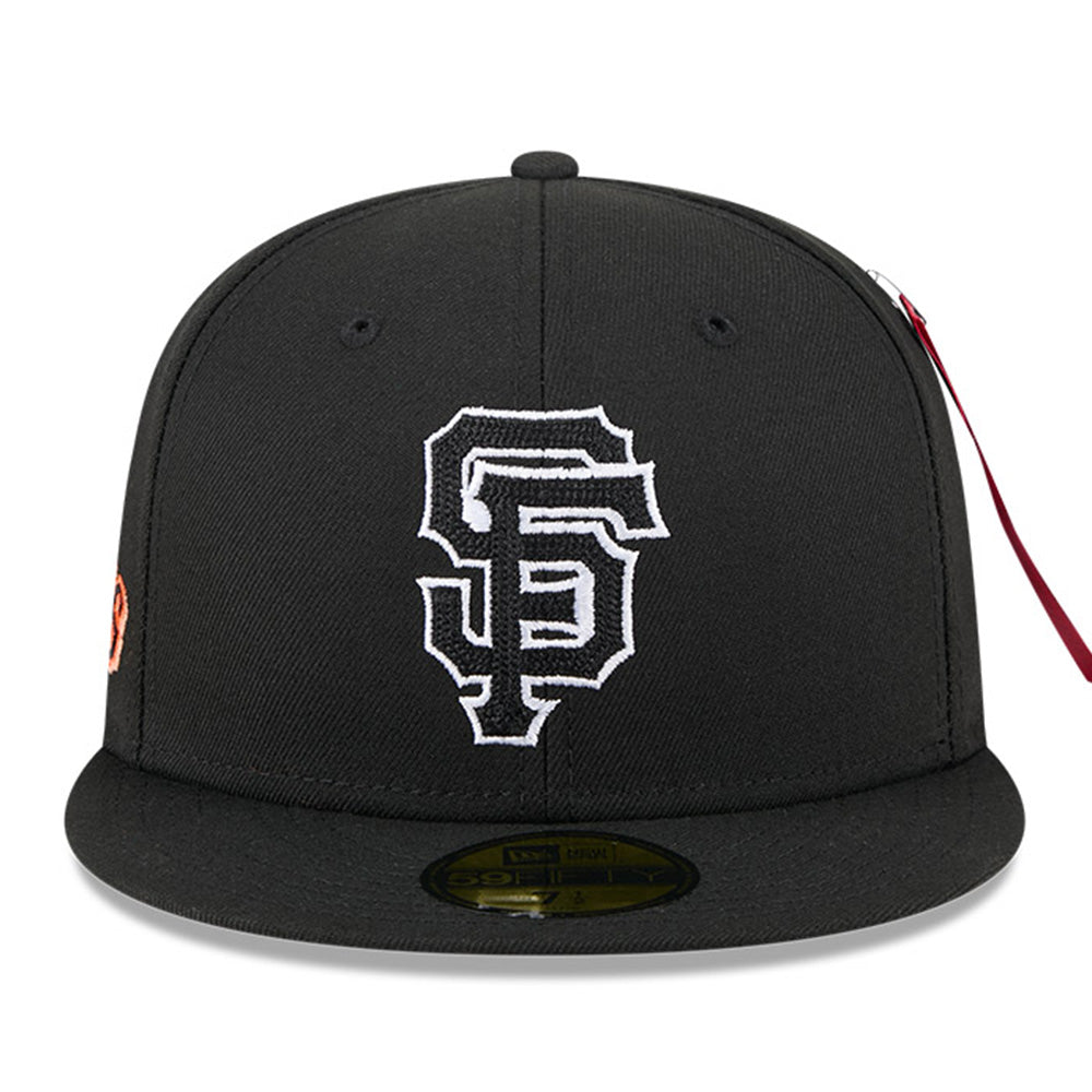 New Era San Francisco Giants Alpha Industries JKT2460 Black 59FIFTY Fitted Cap