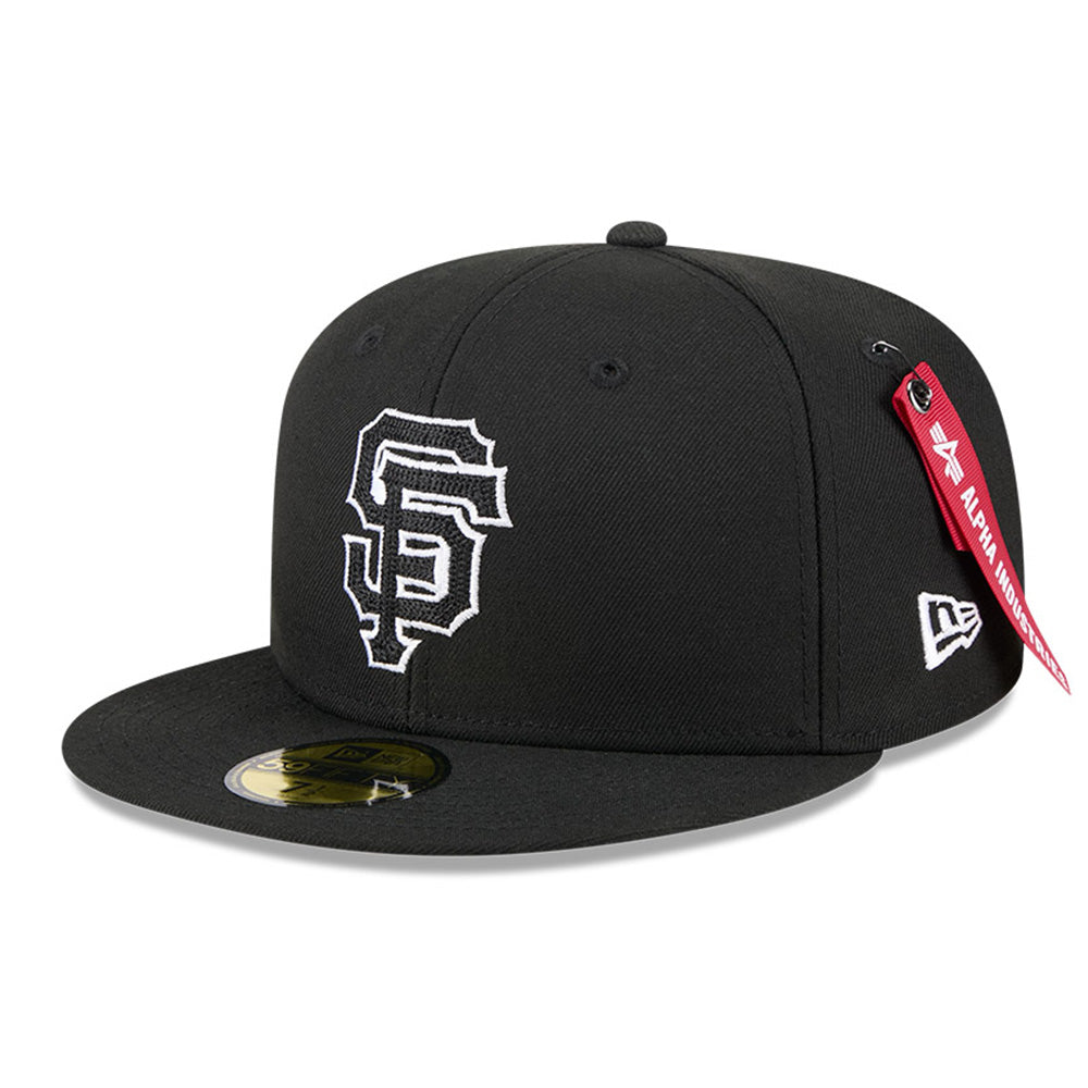 New Era San Francisco Giants Alpha Industries JKT2460 Black 59FIFTY Fitted Cap