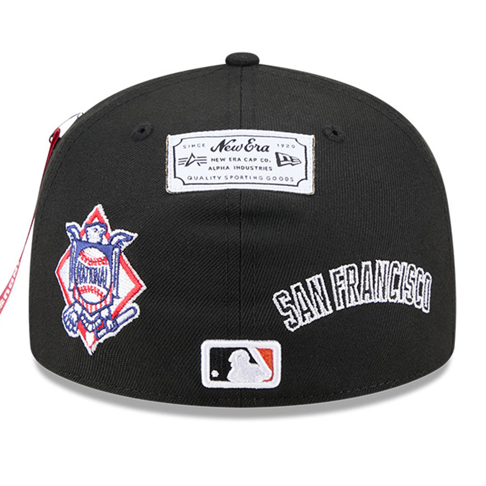New Era San Francisco Giants Alpha Industries JKT2460 Black 59FIFTY Fitted Cap
