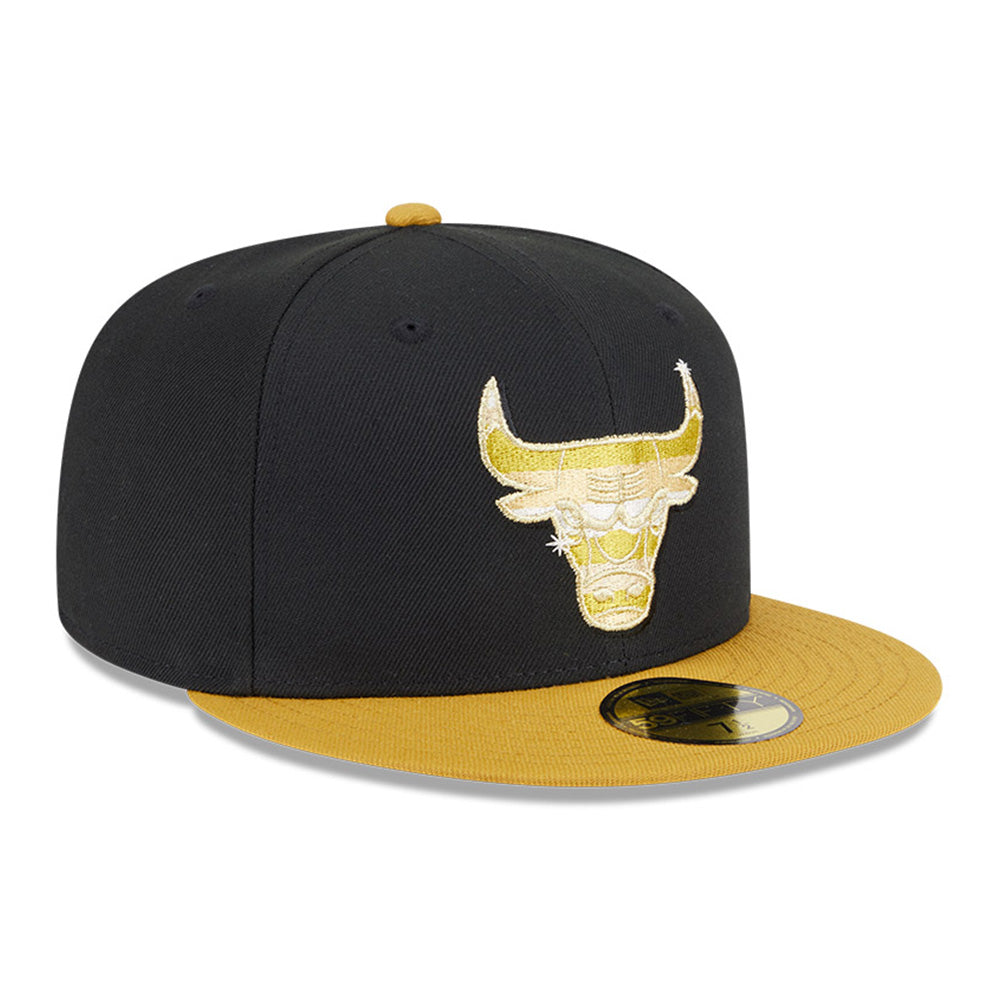 New Era Chicago Bulls Gold Logo 2025 59FIFTY Day Black Gold 59FIFTY Fitted Cap