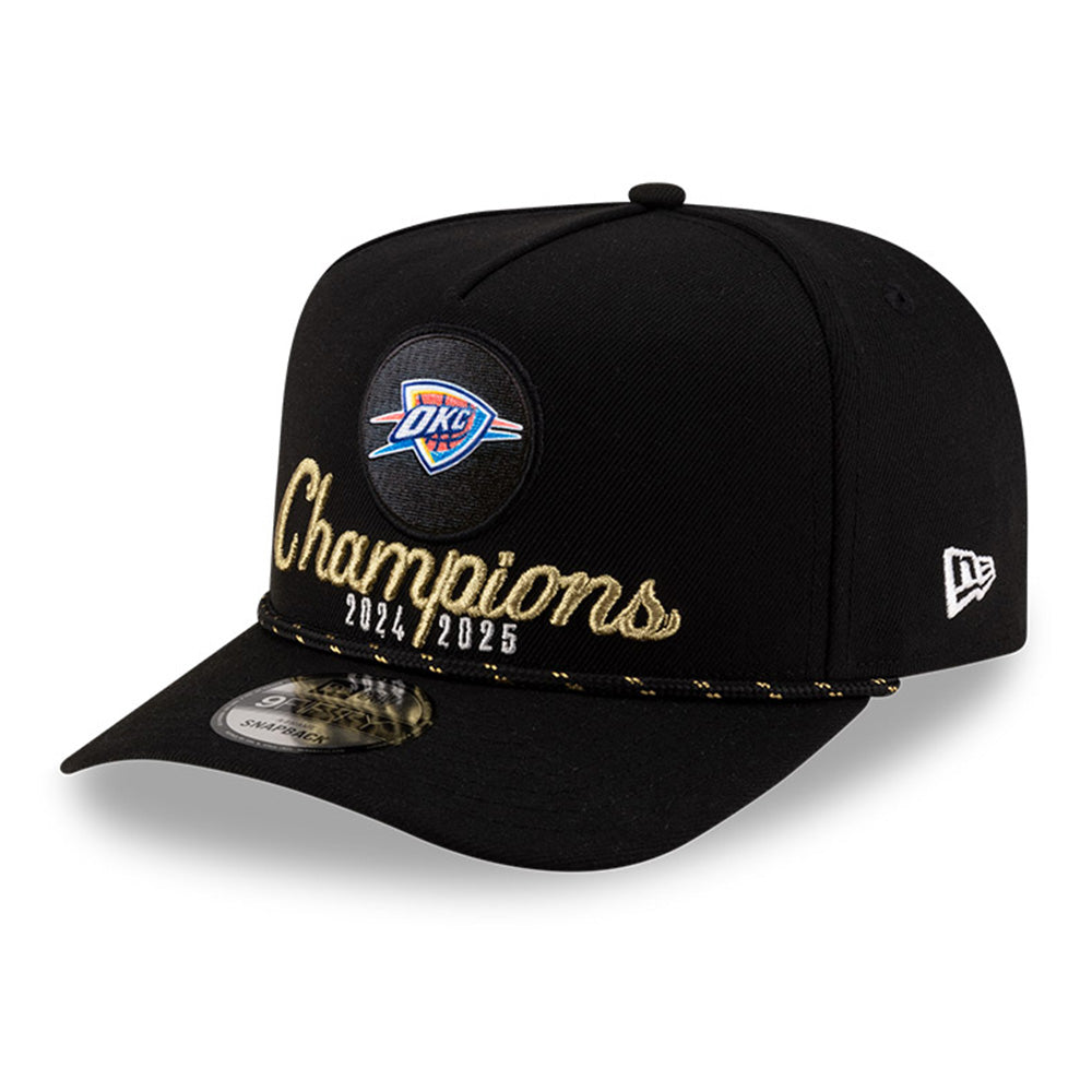 New Era Oklahoma City Thunder NBA 2025 Championship Black 9FIFTY A-Frame Snapback Cap (SPECIAL RELEASE)