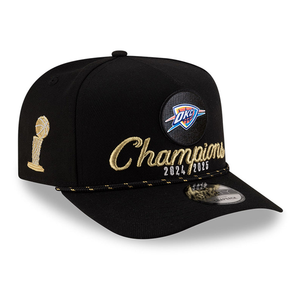 New Era Oklahoma City Thunder NBA 2025 Championship Black 9FIFTY A-Frame Snapback Cap (SPECIAL RELEASE)