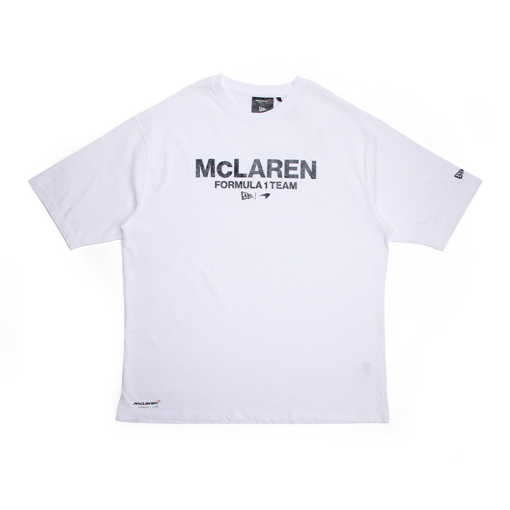 New Era McLaren Racing Wordmark White Oversized Short Sleeve T-Shirt