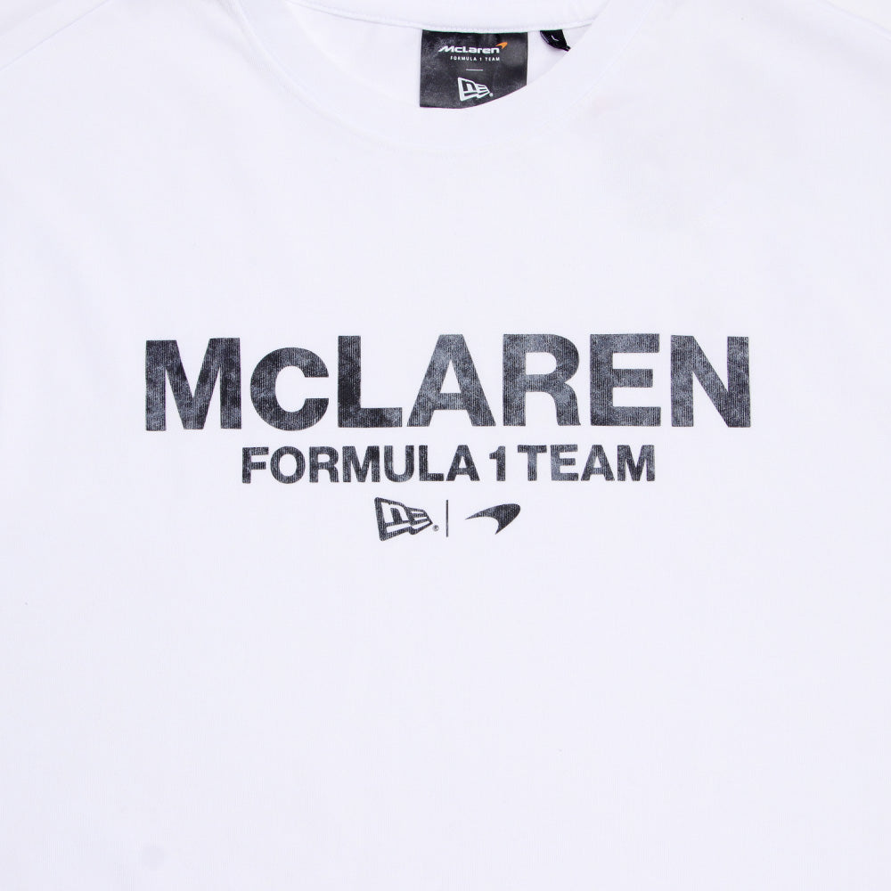 New Era McLaren Racing Wordmark White Oversized Short Sleeve T-Shirt