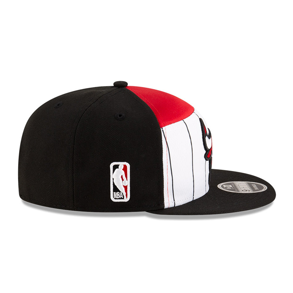 New Era Chicago Bulls Tip Off 2025 White Black 9FIFTY Split Panel Snapback Cap