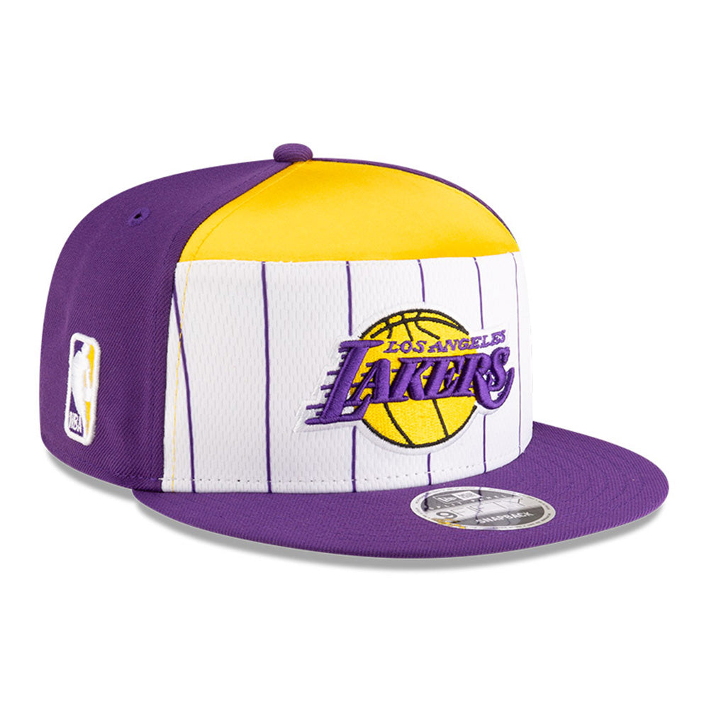 New Era Los Angeles Lakers Tip Off 2025 White Purple 9FIFTY Split Panel Snapback Cap