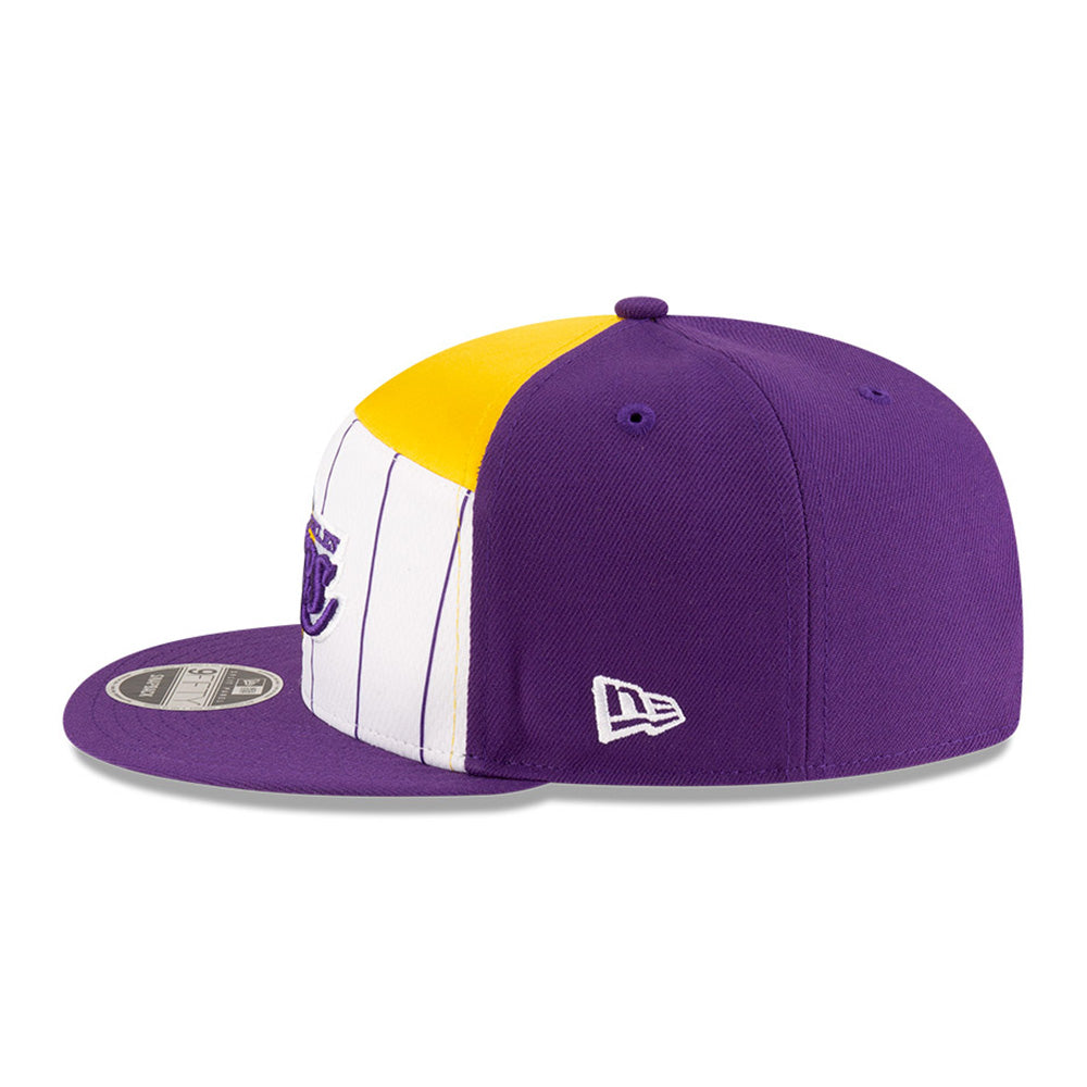 New Era Los Angeles Lakers Tip Off 2025 White Purple 9FIFTY Split Panel Snapback Cap