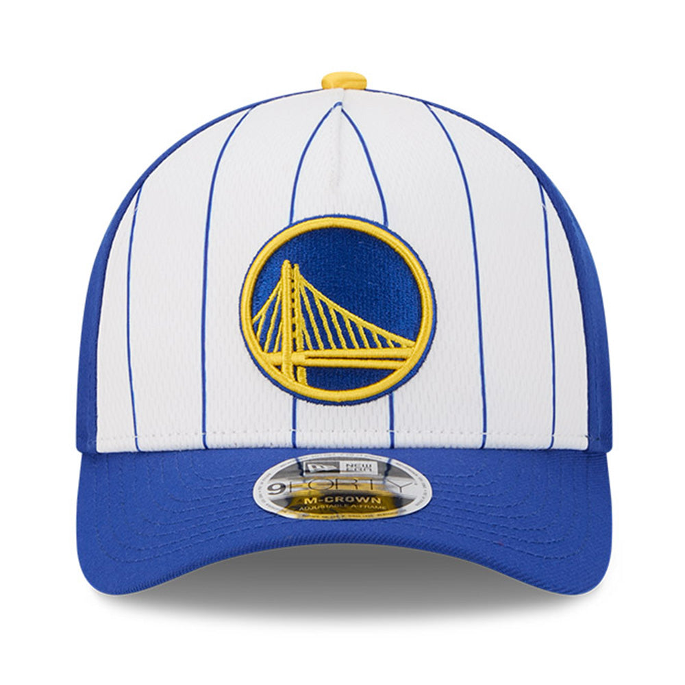 New Era Golden State Warriors Tip Off 2025 White Blue 9FORTY M-Crown A-Frame Snapback Cap