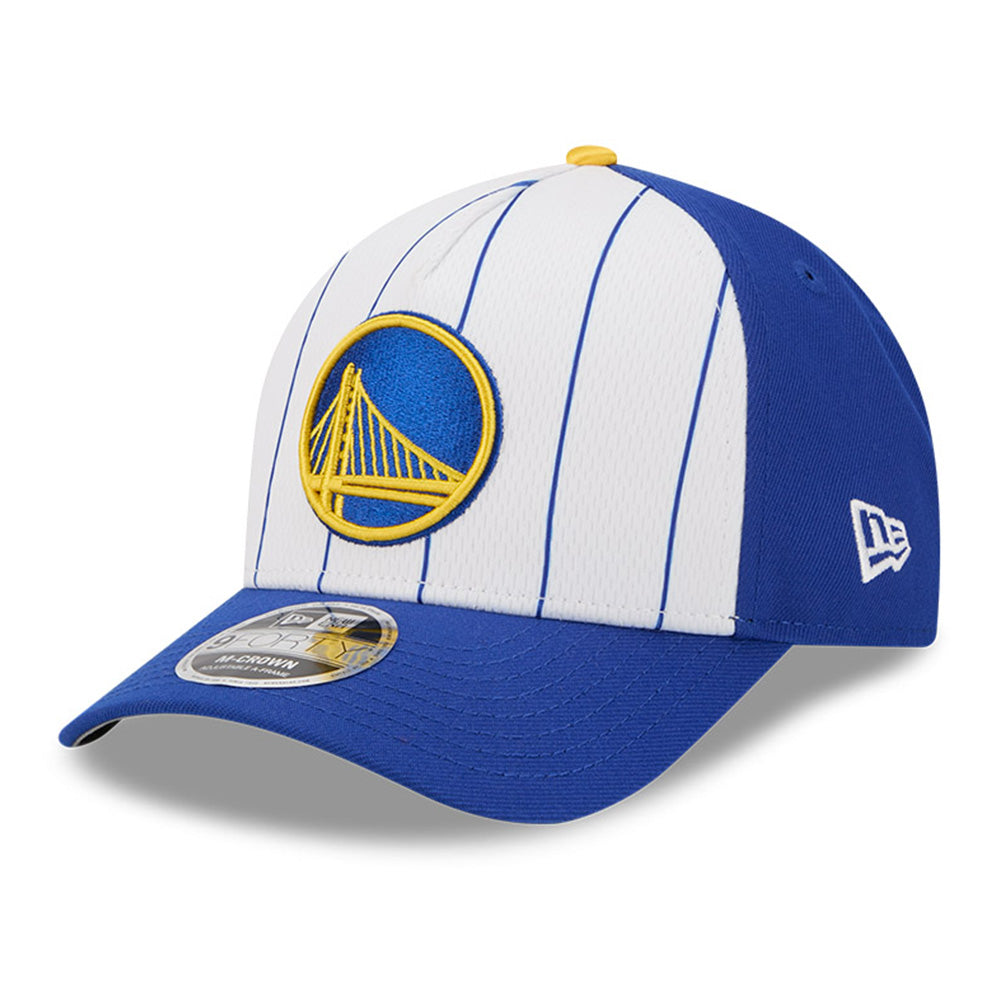 New Era Golden State Warriors Tip Off 2025 White Blue 9FORTY M-Crown A-Frame Snapback Cap