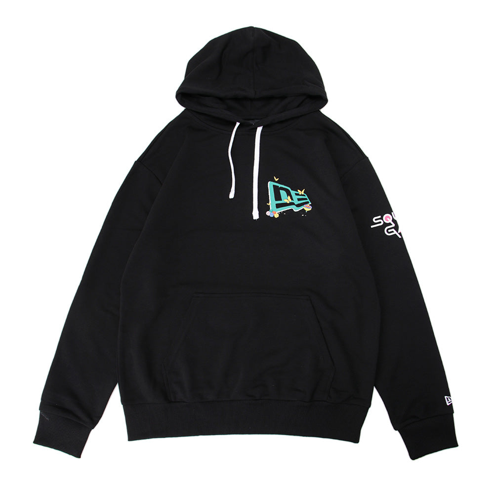 New Era x Squid Game Black Graphic Oversized Hoodie