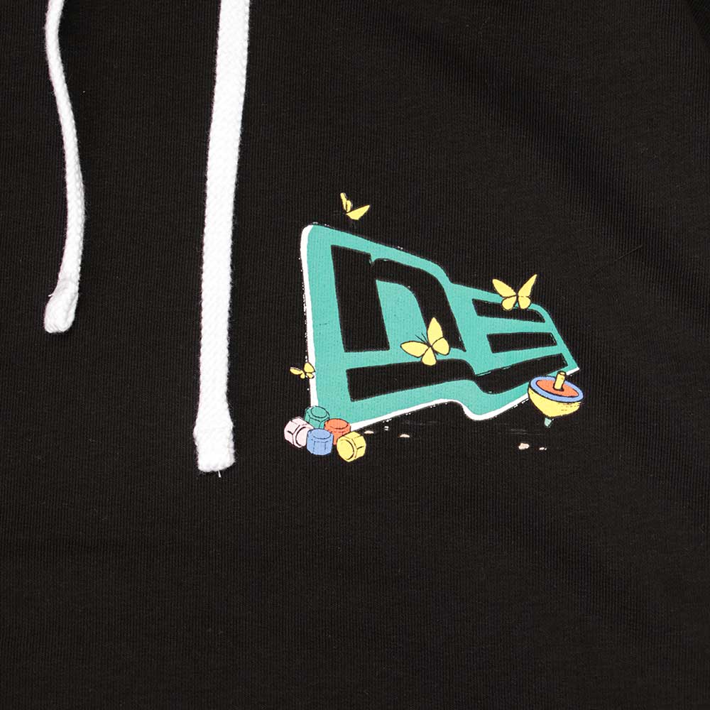 New Era x Squid Game Black Graphic Oversized Hoodie