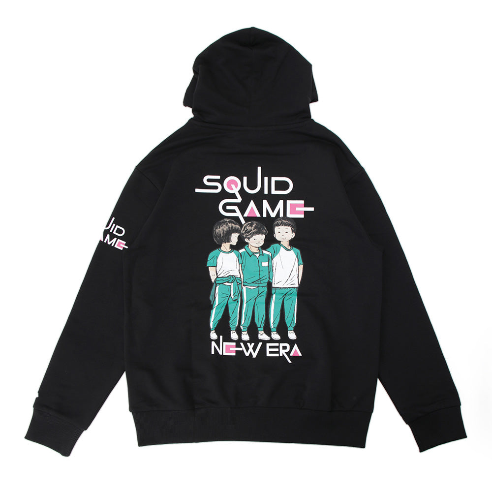 New Era x Squid Game Black Graphic Oversized Hoodie
