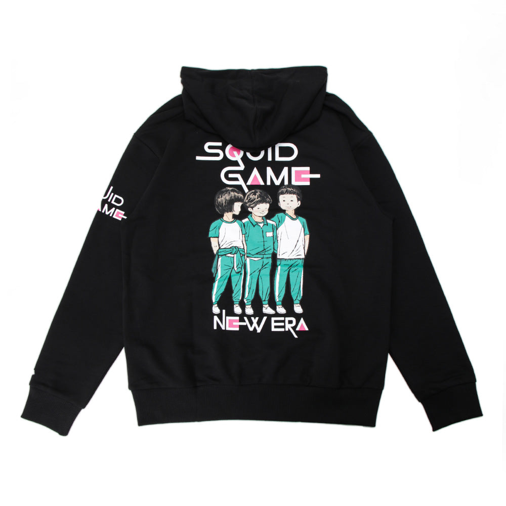New Era x Squid Game Black Graphic Oversized Hoodie