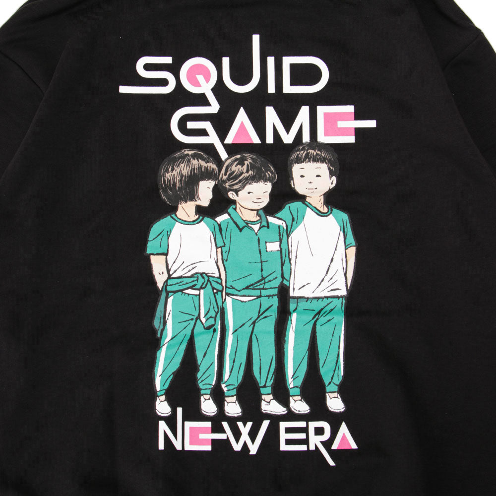 New Era x Squid Game Black Graphic Oversized Hoodie