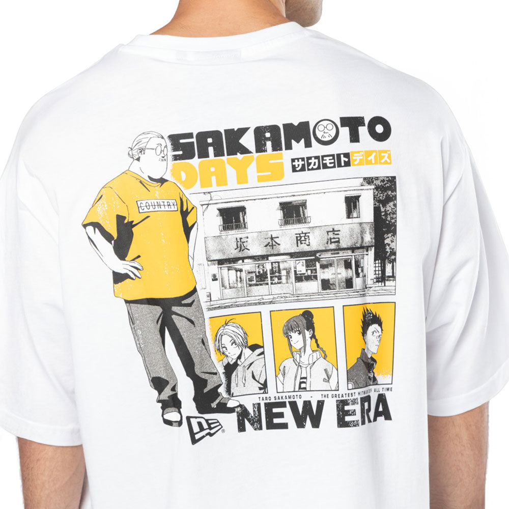 New Era x Sakamoto Days Wordmark White Oversized Short Sleeve T-Shirt