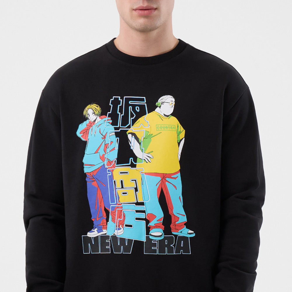 New Era x Sakamoto Days Graphic Black Crew Neck Long Sleeve T-shirt