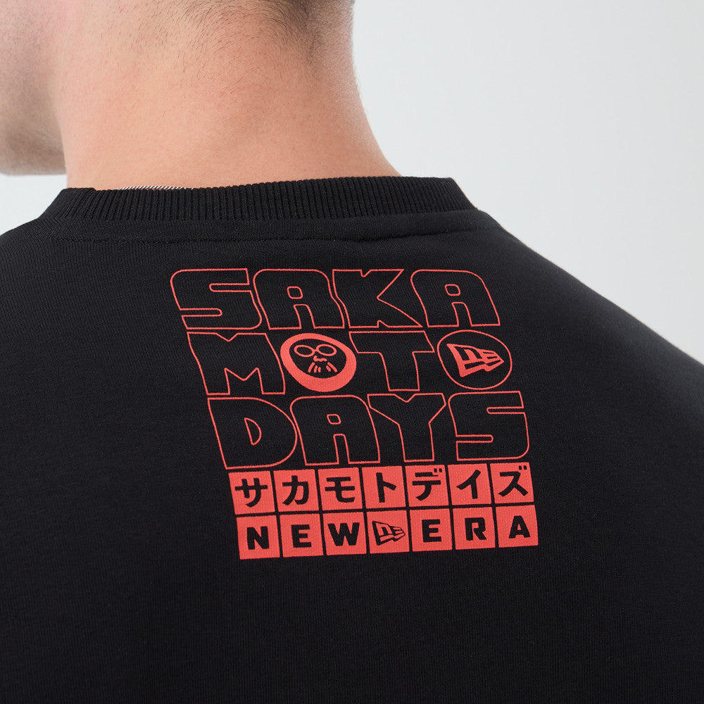 New Era x Sakamoto Days Graphic Black Crew Neck Long Sleeve T-shirt