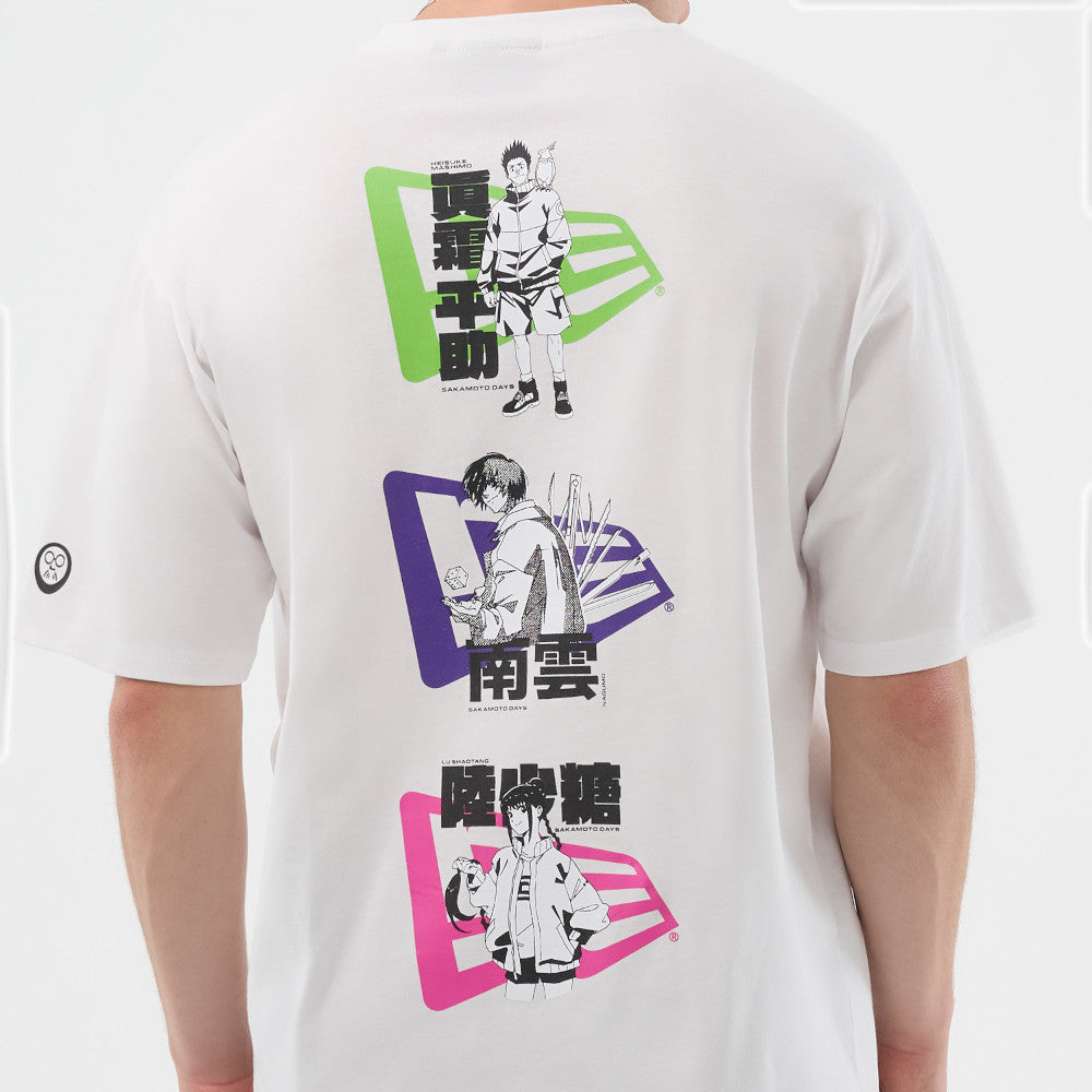 New Era x Sakamoto Days Graphic White Oversized Short Sleeve T-Shirt