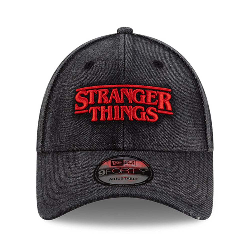 New Era x Stranger Things Distressed Black 9FORTY Adjustable Cap