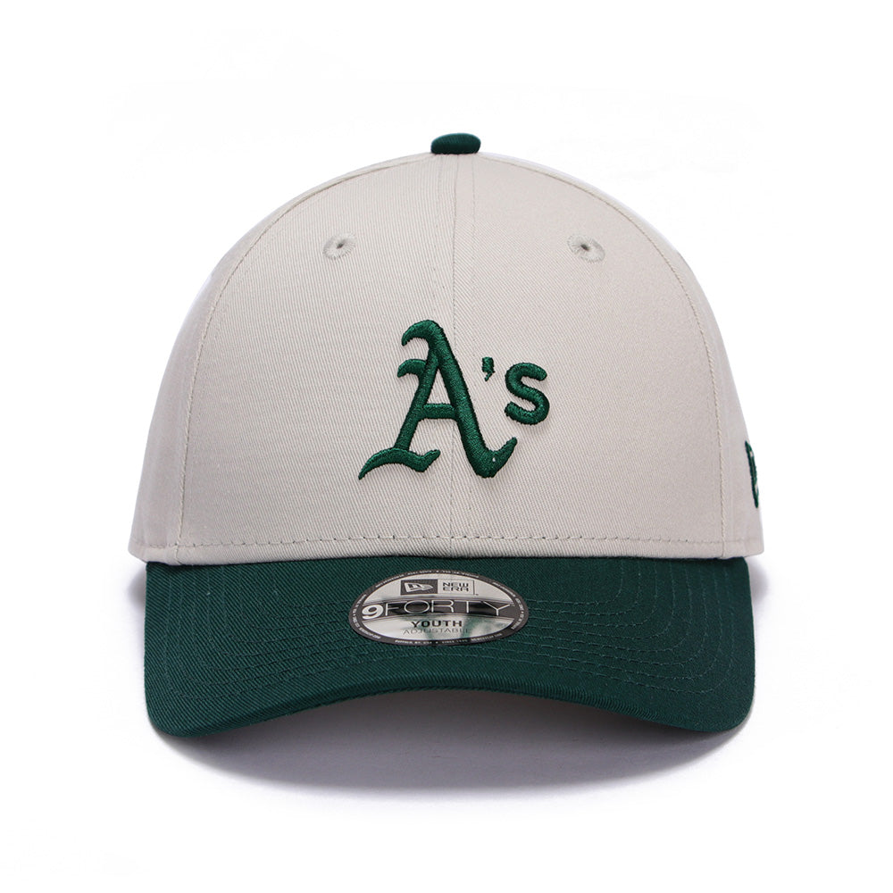 New Era Oakland Athletics Stone Dark Green Youth 9FORTY Adjustable Cap