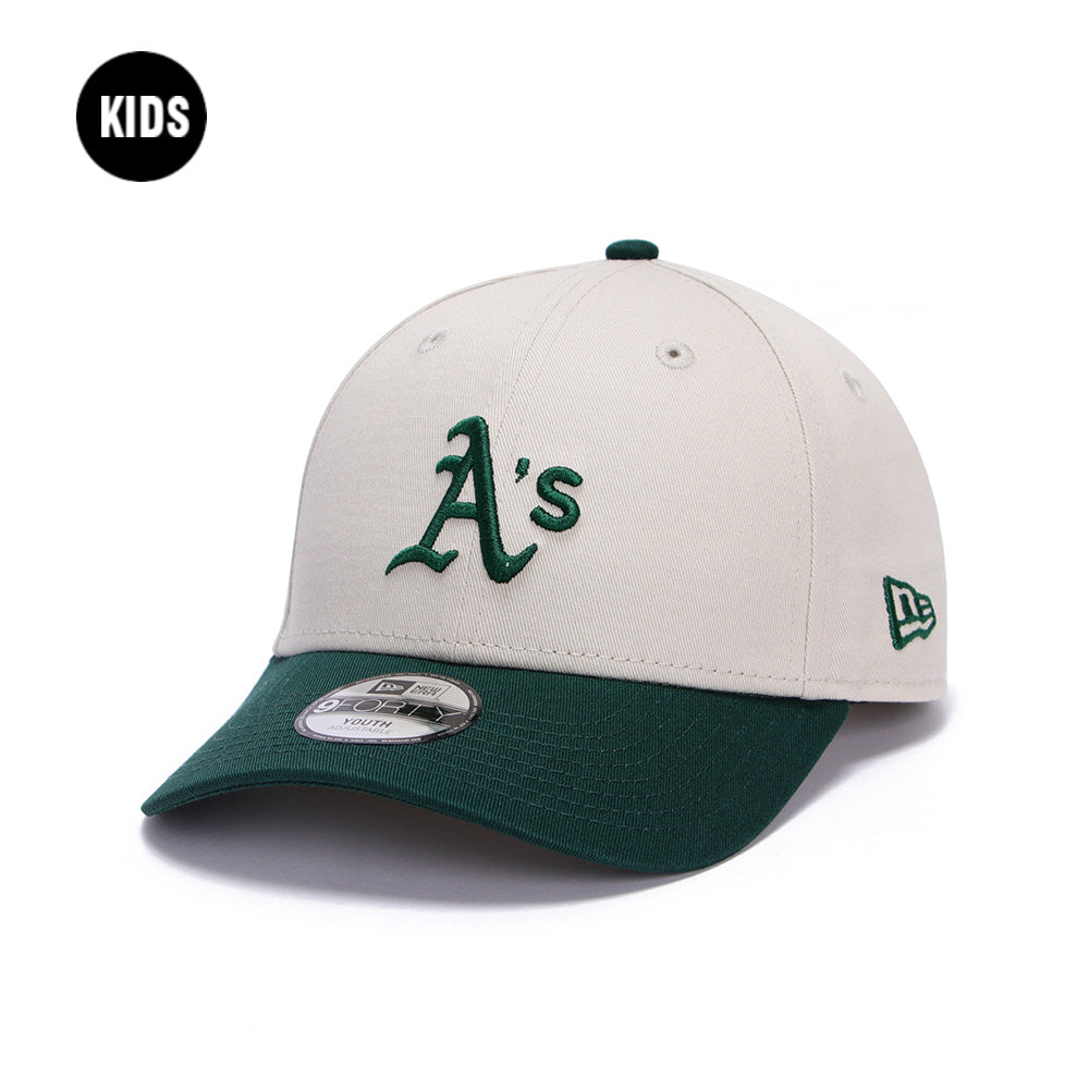 New Era Oakland Athletics Stone Dark Green Youth 9FORTY Adjustable Cap