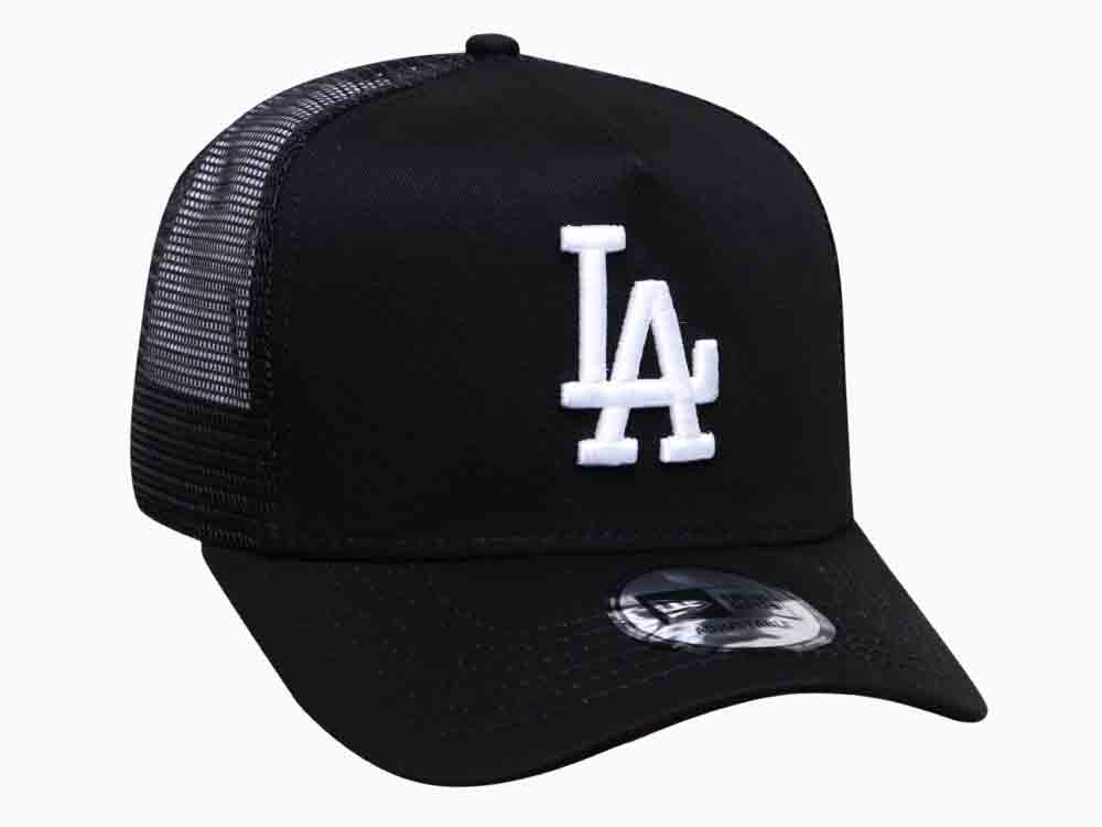 Los Angeles Dodgers MLB Trucker Mesh Black 9FORTY D-Frame Snapback Cap ...
